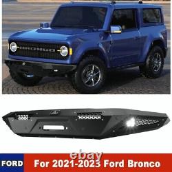 Bouclier avant avec phares antibrouillard à LED intégrés et acier robuste pour Ford Bronco 2021-2023