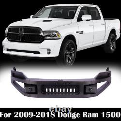 Bumper Avant Pour 2009-2018 Dodge Ram 1500 Poudre Revêtue D'acier Lourd Noir