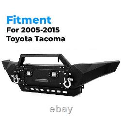 Convient 2005-2015 2006 Toyota Tacoma Avant Pare-chocs Acier Avec Plaque De Pouce + Lumières Led