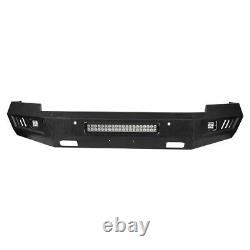 Fit Chevy Silverado 1500 2014-2015 Acier Black Front Bumper Withled Light Bar