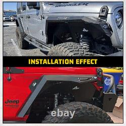 Garde-boue intérieur avant noir adapté pour Jeep Wrangler 2018-2023 JL JLU en acier résistant.