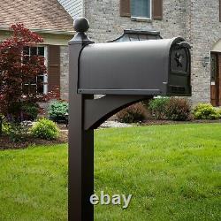 Mailbox Post Mount Heavy Duty Galvanized Steel Weather Resistant Rust Proof Mail