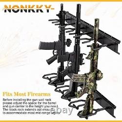 Nonkky Gun Rack 6 Fentes Réglables Gun Wall Mount Heavy Duty Steel Gun Racks