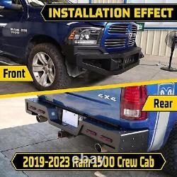 Pare-chocs avant / arrière pour Dodge Ram 1500 2009-2018 avec lumières LED en acier robuste