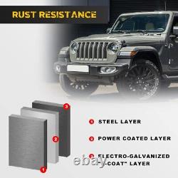 Pare-chocs avant/arrière texturé pour Jeep Wrangler JL JLU 2018-2024 en acier haute résistance