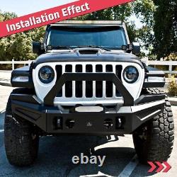 Pare-chocs avant/arrière texturé pour Jeep Wrangler JL JLU 2018-2024 en acier haute résistance