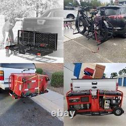 Porte-bagages cargo lourd pour fauteuil roulant pliable de 750 livres avec attache de remorque et clip de verrouillage