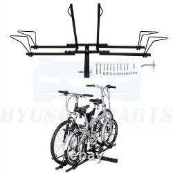 Porte-vélos en acier avec attelage pour 2 vélos, support de montage robuste pour camion ou SUV.