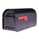 Post Mount Mailbox Heavy Duty Black Galvanized Steel Large Non-locking Mail Box