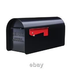 Post Mount Mailbox Ironside Grande Boîte À Lettres Galvanisée En Acier Lourd En Noir