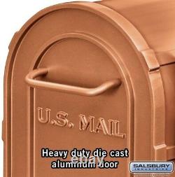 Post Mount Mailbox Rural Antique, Heavy-duty Aluminum, 7.5 X 9.5 X 20.5, Cuivre