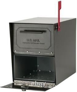 Post Mount Parcel Mailbox Classic Locking Steel With Heavy-duty Bracket, Bronze
