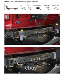 Pour 2021-2023 Ford Bronco Pare-chocs arrière en acier robuste avec support de plaque d'immatriculation