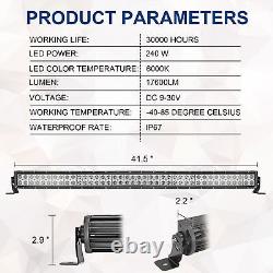 Pour 2022-2024 Polaris RZR Pro R Toit 42 Barre lumineuse LED + Support de 40W à l'arrière Pods Wire