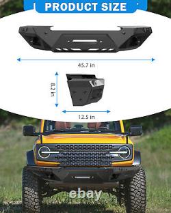 Protection de pare-chocs avant en acier avec texture robuste pour Ford Bronco 2/4-Portes 2021 2022 2023.