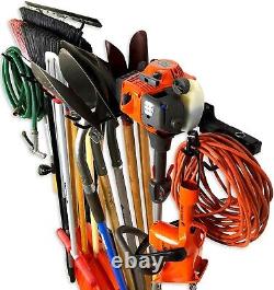 Rack de rangement pour outils de jardin à fixer au mur, support pour garage, support pour échelle, résistant et robuste.