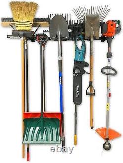 Rack de rangement pour outils de jardin à fixer au mur, support pour garage, support pour échelle, résistant et robuste.