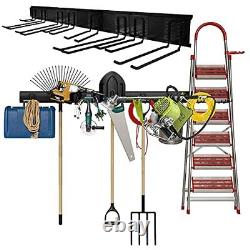 Rangement d'outils en acier robuste pour garage, support mural pour outils de jardin