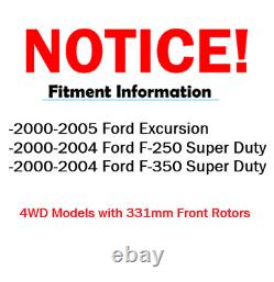 Rotors Perforés À L'avant De 331mm + Plaquettes De Frein Pour Ford Excursion F-250 Sd 1999-2004